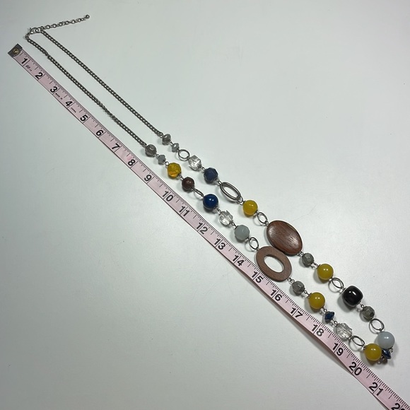 Multi-color wooden beads long necklace - Picture 8 of 8